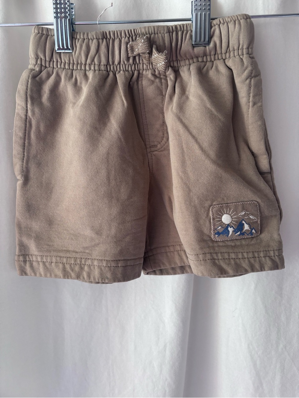Tommy Bahama Tan Kids Elastic Waist Shorts with Mountain Patch